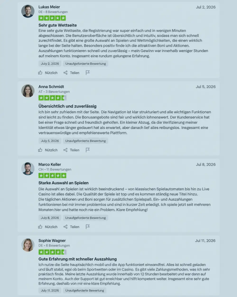 Trustpilot-Kommentare zu Dragon Money