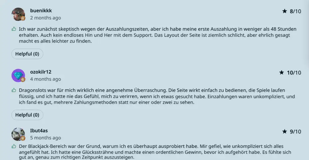 AskGamblers-Kommentare zu Dragon Money